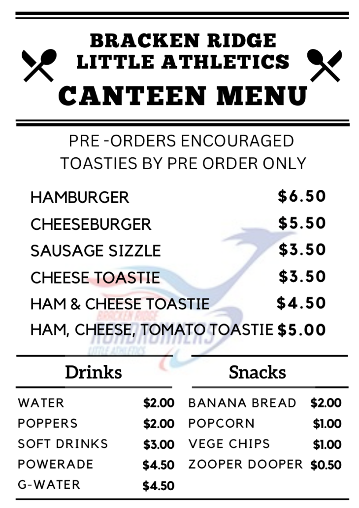 Image of Canteen menu